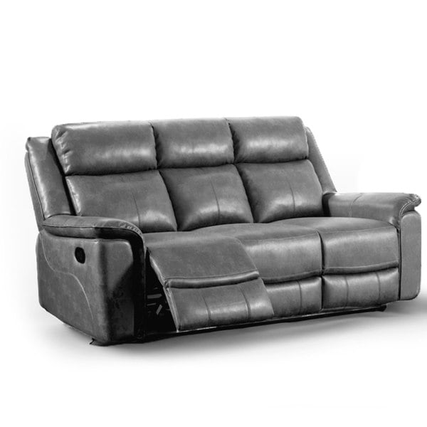 Toronto Reclining Leather-Like Sofa Suite Black or Grey - 6