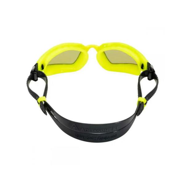 Aquasphere Kayenne Pro titanium mirrored swim goggles in neon yellow and black