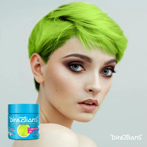Directions 4 x La Riche Directions Semi-Permanent Hair Color 100ml Tubs - Fluorescent Lime