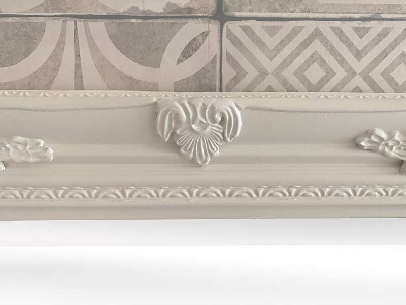 Downton Interiors Antique Style Plain White Tall Ornate Dressing Wall Mirror with Bevelled Glass 142cm