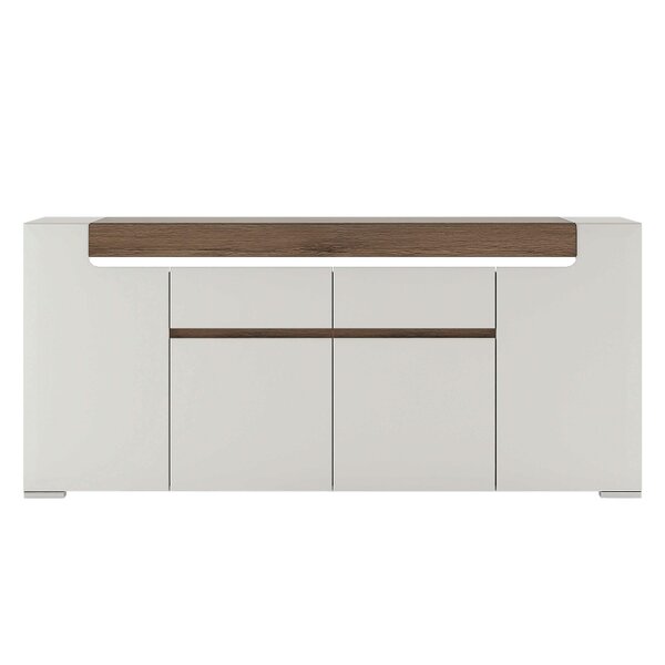 Wyld Haus Lisbon Wide 4 Door 2 Drawer Sideboard Modern with LED Lighting
