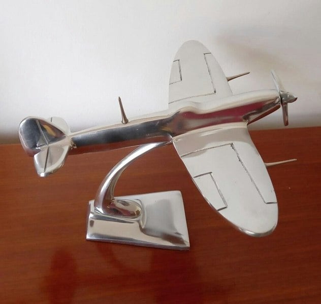 Inspirational Gifting Spitfire Aeroplane Home Ornament Aluminium Plane Sculpture