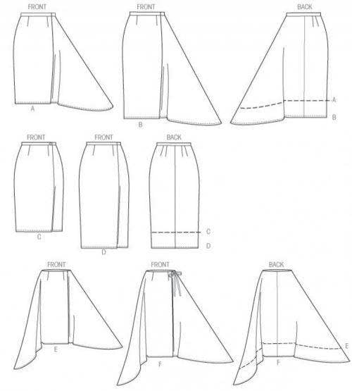 Vogue Sewing Pattern 8956, Skirts for Women, 6-8-10-12-14 - Easy