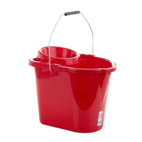 Leecroft Budget Oblong Mop Bucket Red 14L - One Colour - 