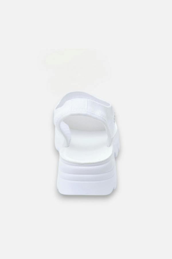 Sparkly Stretch Sock Sandals White, featuring chunky platform sole