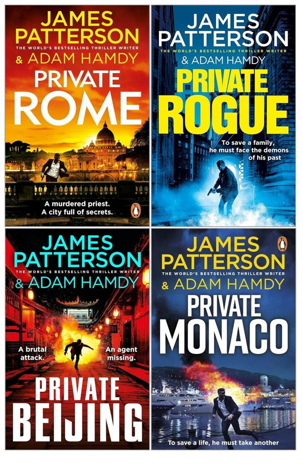 James Patterson Private Series 4 Books Collection Set (Books 16-19) (Private Rogue, Private Beijing, Private Rome, Private Monaco)