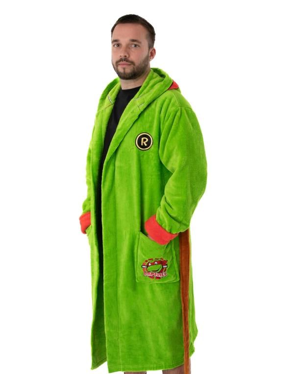 Teenage Mutant Ninja Turtles Mens Green Hooded Bathrobe