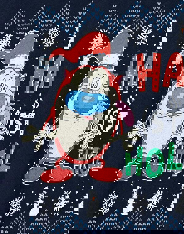 Ren & Stimpy Mens Blue Happy Stinky Holidays Short Sleeved T-Shirt