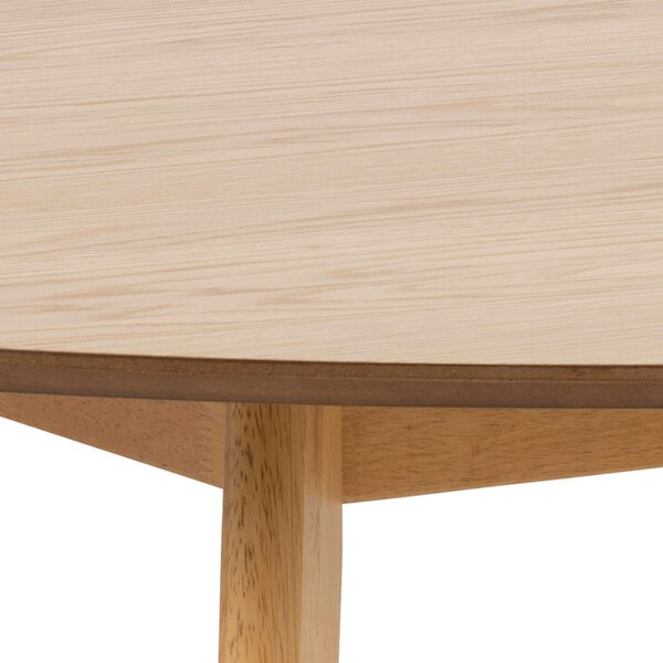 Wyld Haus Saffrom Large Round Dining Table Natural Oak Veneer