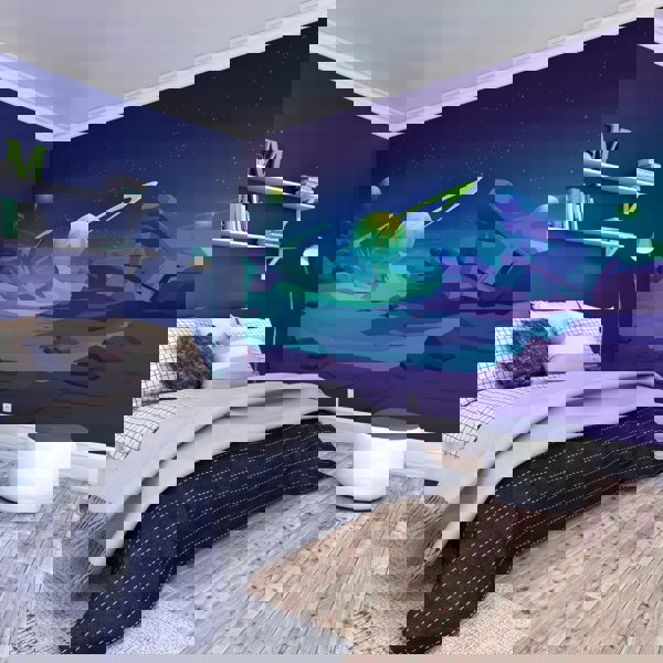 Origin Murals Space Landscape Wall Mural - Blue