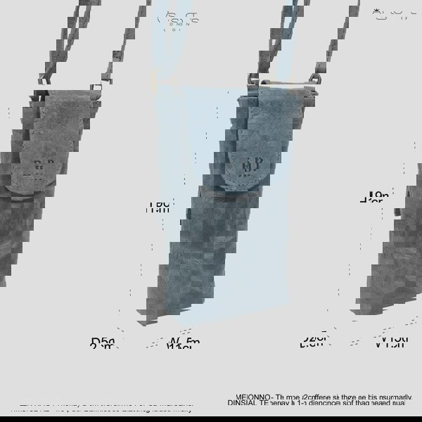 Real Hide Bags 'THEA' Denim Distressed Real Leather Mobile Phone Crossbody Bag