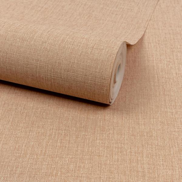 Grandeco Boutique Trente Linen Effect Luxury Weight Embossed Wallpaper, Coral Rust