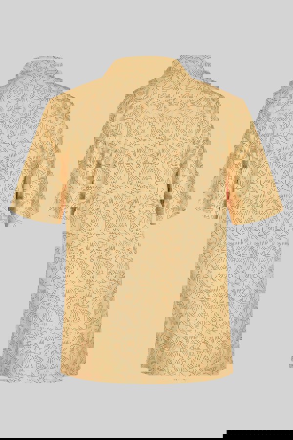 ENORSIA Pencilled Revere Collar Short Sleeve Shirt