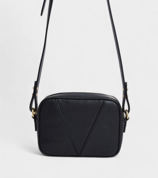 Votch Silvie Vegan Bio-Based Bamboo Dual-Look Bamboo Crossbody Bag in Black