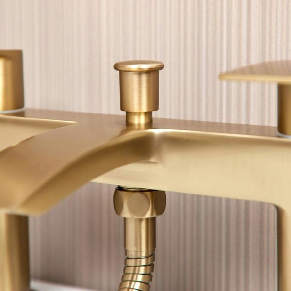 Flode Falun | Bath Shower Mixer | Including Handset and Holder | Brushed Brass