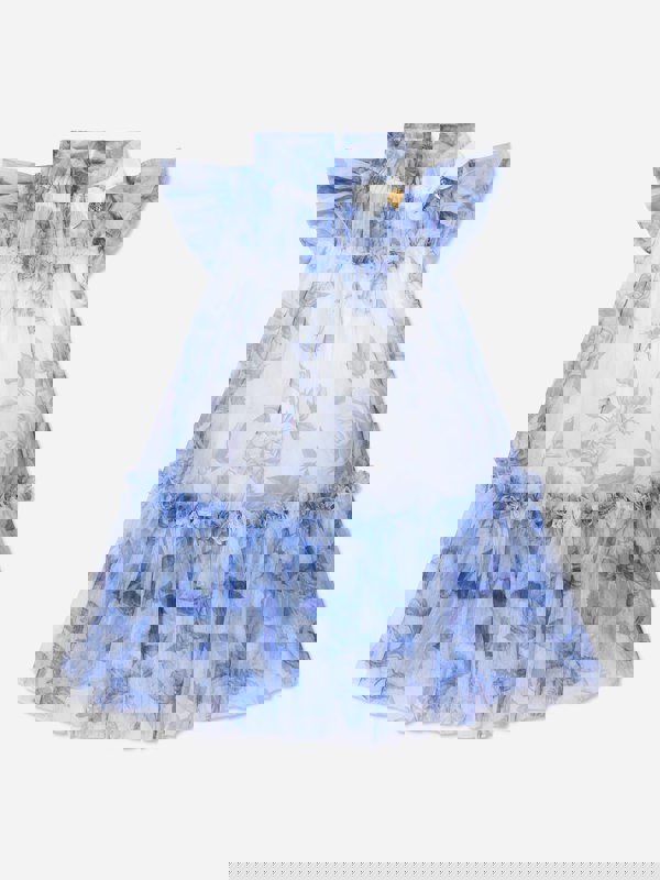 Angels Face Girls Marigold Tulle Flower Dress in White