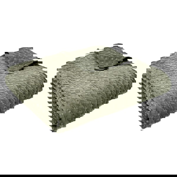 Bianca Attica Velvet Embroidered Bedspread Green