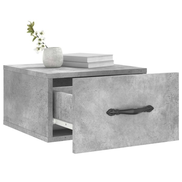Berkfield Wall-mounted Bedside Cabinet Concrete Grey 35x35x20 cm