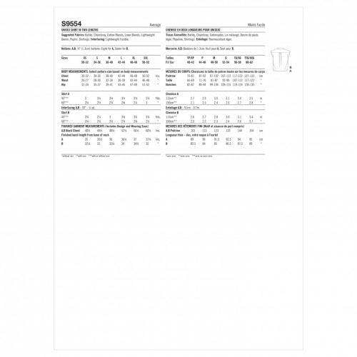 Simplicity Sewing Pattern 9554, Shirts, Tops for Men, Women, A (XS-S-M-L-XL-XXL) - Intermediate