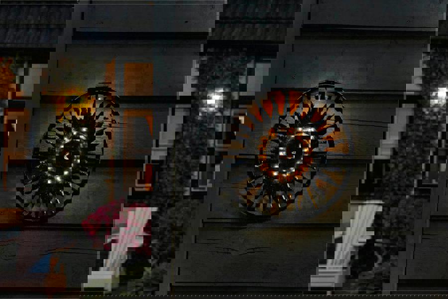 Luxform Solar Led Light Sun Wall Ornament Old Silver