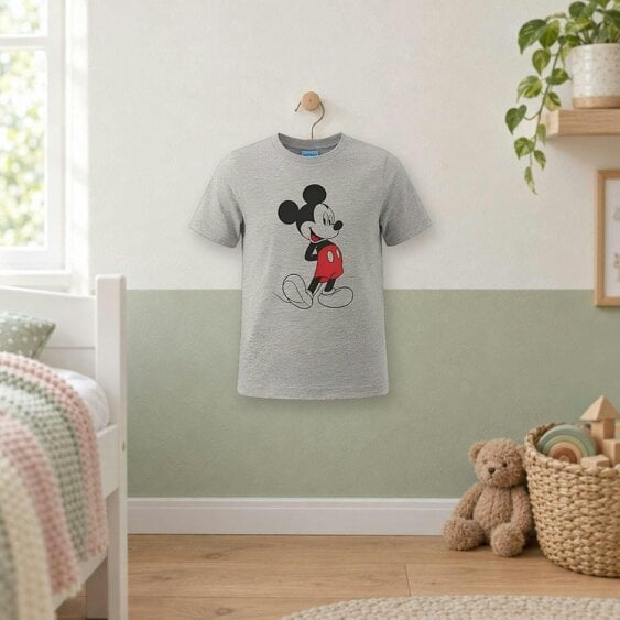 Onomato! Disney Mickey Mouse Kids' Short Sleeve T-Shirt Size 3-4 Years Grey