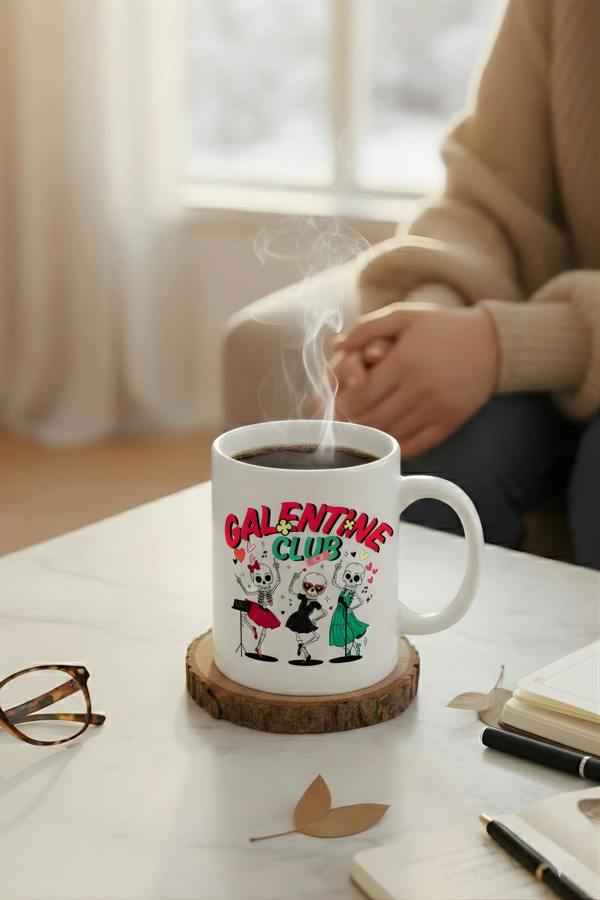 Dyzi Galentine Club Printed Ceramic Mug Valentine’s Day Gift