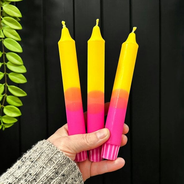 Love Frankie Neon Yellow & Pink Candle