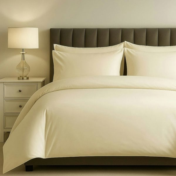 Sweet Dreams Easycare Percale T200 Plain Cotton Duvet Cover Set