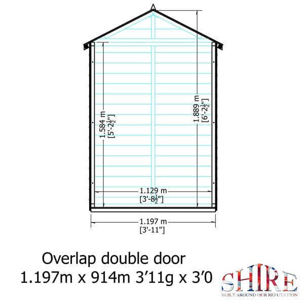 Shire Overlap Double Door 4x3 Storage Shed - Best Shed