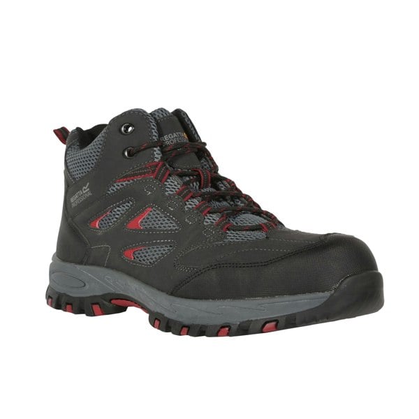 Regatta Mens Mudstone Safety Boots - Ash/Rio Red