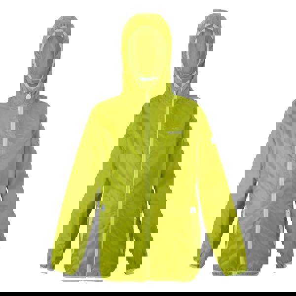 Regatta Great Outdoors Childrens/Kids Lever II Packaway Rain Jacket - Grenoble Green/Wild Lime