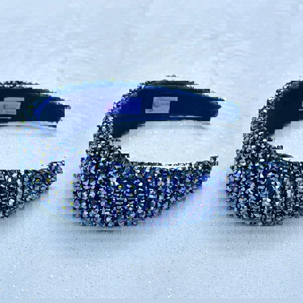 Navy Sparkly Hair Band Wide Headband Beads