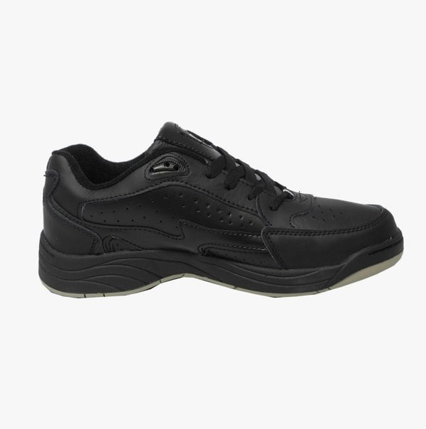 DEK ORLEANS Mens Coated Leather Trainers Faded Black