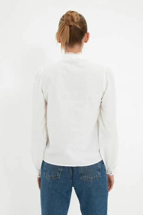 WOVCOR Woven Shirt with Lace Detail