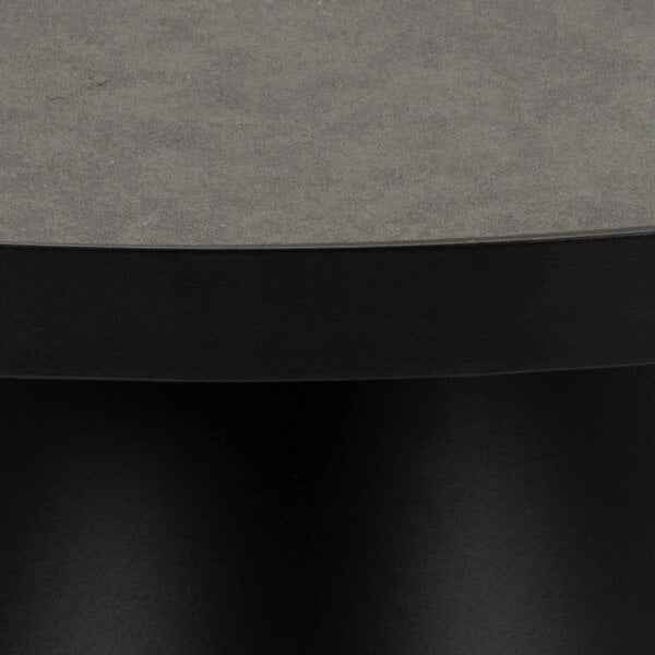 Wyld Haus Hamburg Round Black Ceramic Coffee Table with Steel Pillar Base