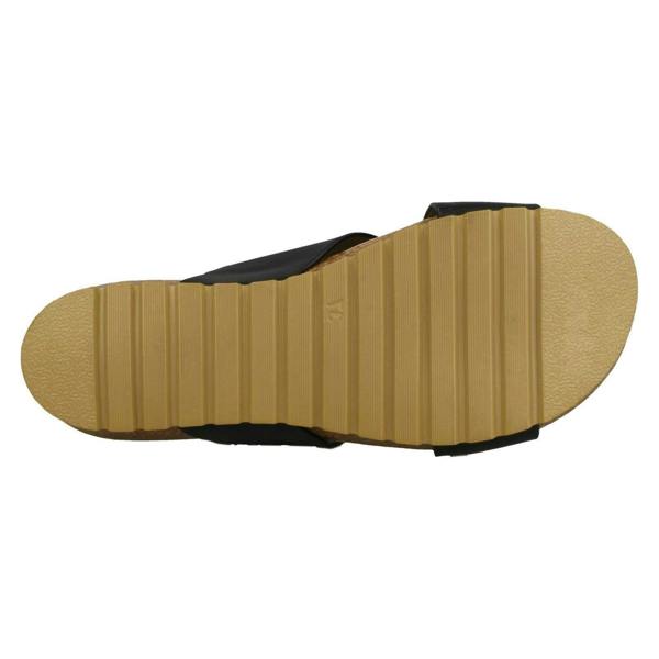 Down to Earth Ladies Down To Earth Mid Wedge X Strap Sandals