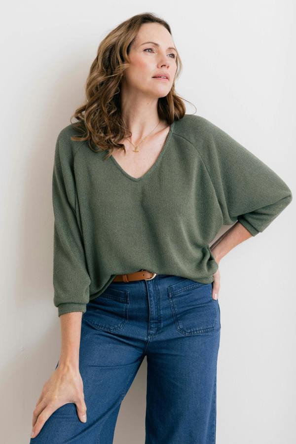Rewilding Batwing Jumper Laurel Green