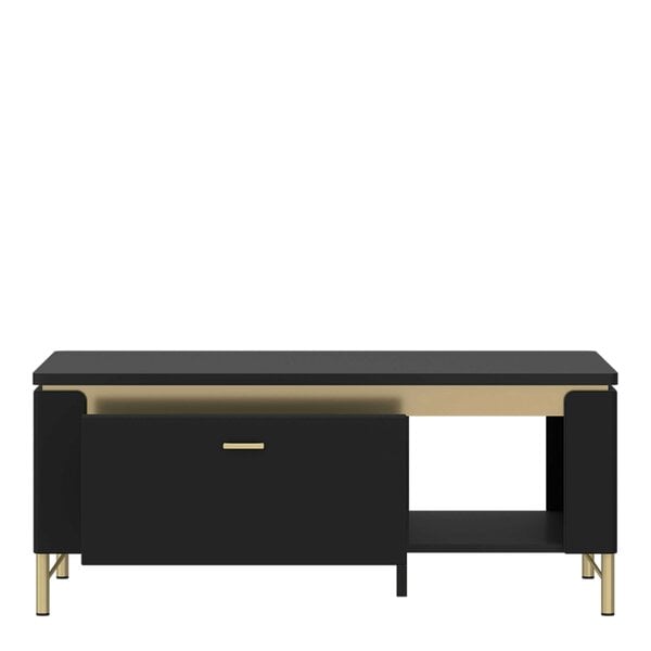 Wyld Haus Marslet Narrow Black and Gold Coffee Table 1 Drawer
