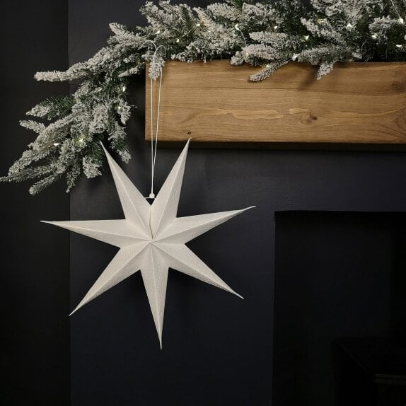 Samuel Alexander 38cm White Paper Foldable Star Christmas Decoration