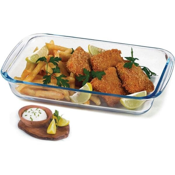 Dyzi 3L Borosilicate Glass Rectangular Baking Tray Oven Roasting Dish
