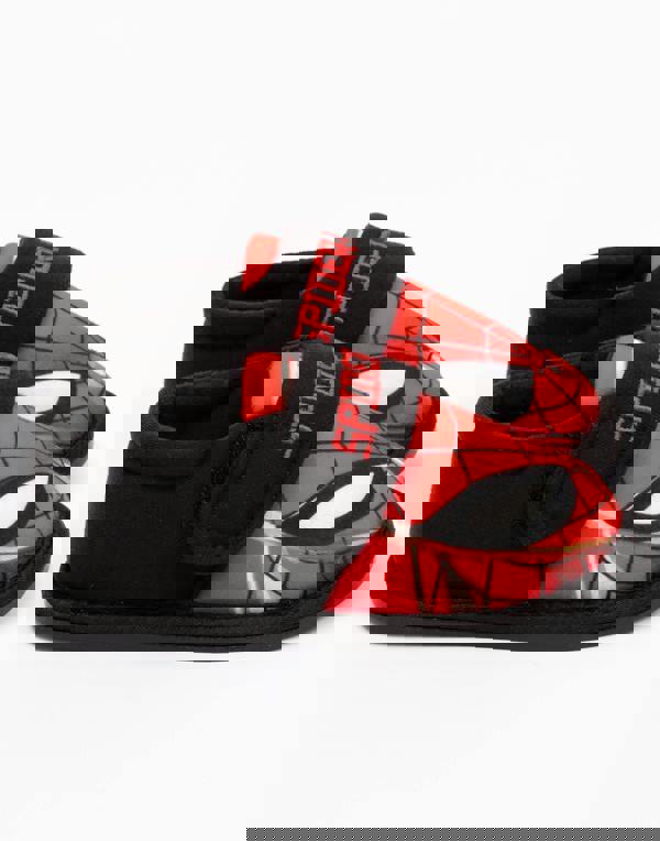 Marvel Boys Black Spider-Man Velcro Loafer Slippers