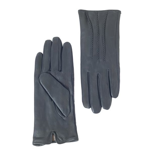 Quivano Womens Leather Gloves With 3 Stripe Detail