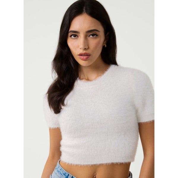 Pink Vanilla Short Sleeve Fluffy Knit Jumper