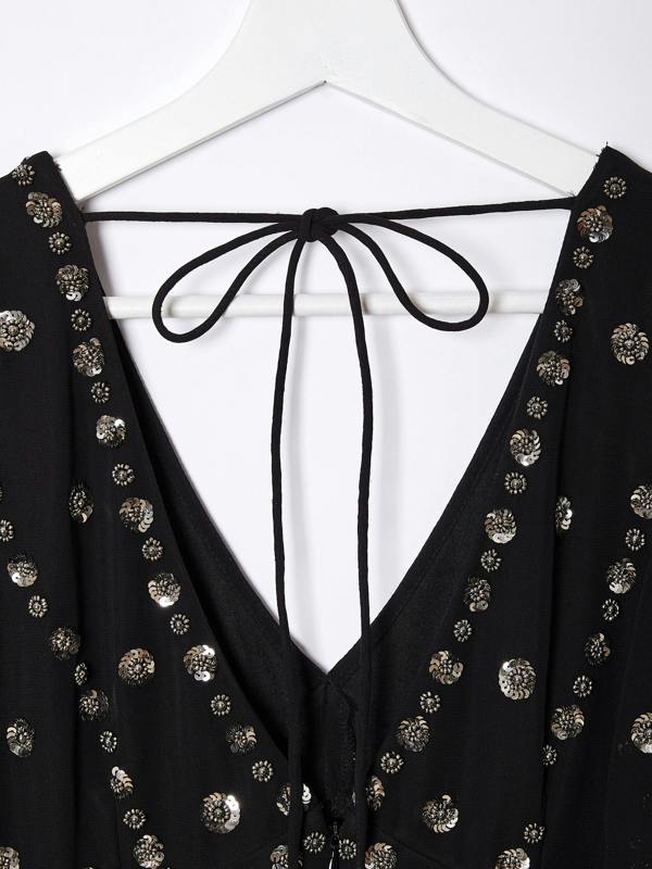 Rose & Nancy Rose Black Sequin Maxi Dress