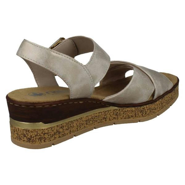 Rieker Ladies Rieker Cross Over Wedge Sandals 63795