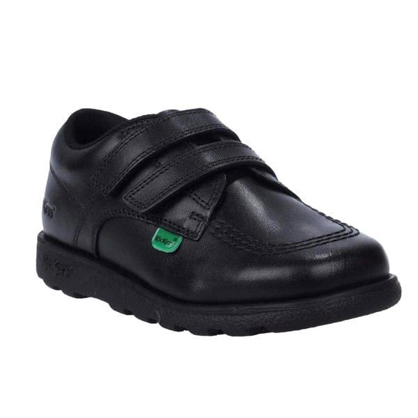 Kickers Childrens/Kids Fragma Lo Leather Straps Shoes - Black