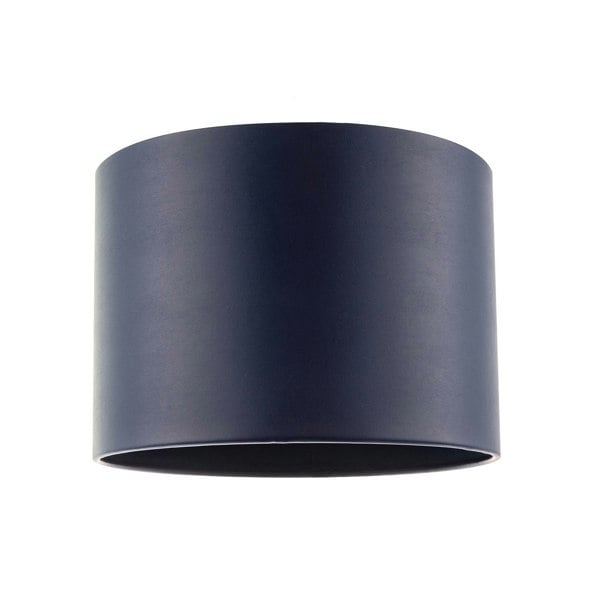 Classic Navy Blue Faux Leather Lamp Shade with Inner Cotton Lining Image 1