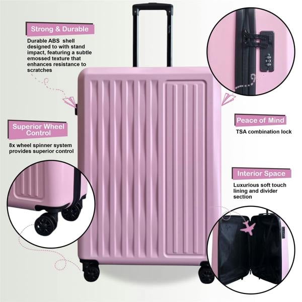 Infinity Luggage ABS Hard Shell Suitcase Luggage Set Travel Carry on Cabin Bag