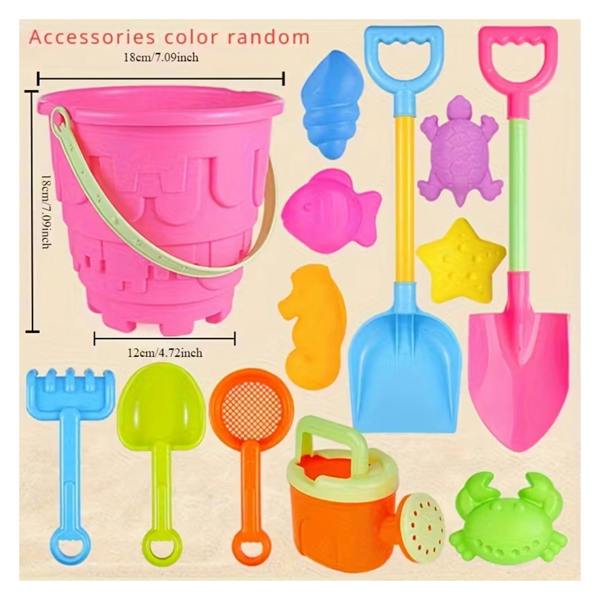 Dragodirect Kids Water & Sand Play 13 Pcs Set Large Shovel & Bucket