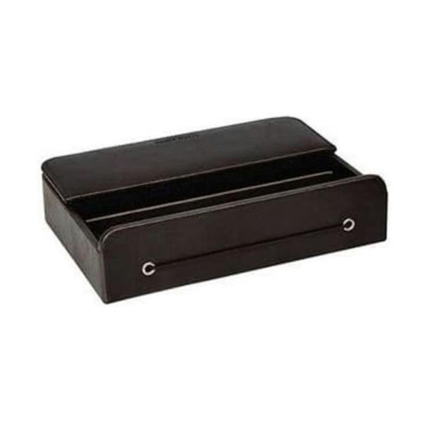 Dyzi Cambridge Charging Valet Tablet Phone Organiser Brown Leather Effect